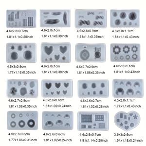 TEMU 16개 미니 실리콘 몰드 세트 - 레진 공예, 에폭시 캐스팅 DIY, 클레이 몰딩, 비누 및 촛불 제조 - 내구성, 청소 용이, 다용도 직사각형 모양, 비누 제조 용품|장식 모양|내구성 있는 실리콘