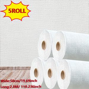 TEMU 5 롤 대용량 팩 자체 접착 3D 텍스처 비닐 벽지 - 제거 가능한 두꺼운 커버링, 리얼리스틱 3D 효과 (텍스처 롤 바이 롤, 무봉합), 벽, 바닥, 천장용 쉽게 청소 및 페인트 가능 - DIY 친화적