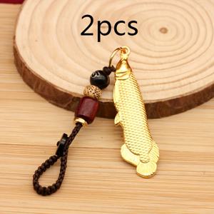 TEMU 2pcs 황금용마어 펜던트 자수, 청동 금속 공예품, 집, 침실, 자동차 장식용 행운의 풍수 장식품 - 애니메이션 주제, 전기 없음, 어항 장식