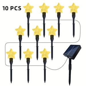 TEMU 10개, 야외 태양광 조명, 21.1피트 별빛 스트링, 요정등 8가지 조명 모드, IP54 방수, 정원, 캠핑용, 발렌타인데이, 크리스마스 장식에 적합
