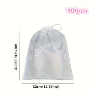 TEMU 30/50/100개 대형 휴대용 신발 가방, 끈으로 닫힐 수 있는 여행용 보호 보관 가방, 소형 백색 신발, 운동화, 하이힐, 모든 종류의 신발을 위한 일회용 매달린 신발 가방, 여행 및 가정용 일상 사용에 이상적