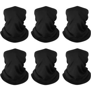 TEMU 6개, 단색 무소음 목도리, 목 커버, 통기성 다기능 얼굴 수건, 사이클링, 낚시, 야외 스포츠에 적합