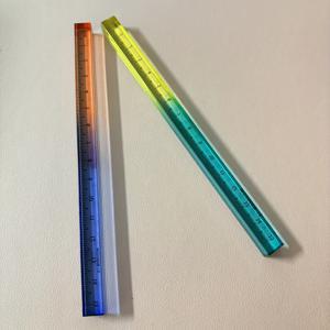 TEMU 2개 세트 컬러풀 3D 사각 아크릴 자, 투명 각도기, 기하학 및 드로잉용, 15.01cm, 다색상 PMMA 소재, 학생과 예술가에게 완벽한 제품