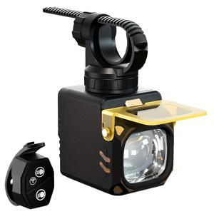 TEMU 산악 자전거, 로드 사이클링, 야간 라이딩용 자전거 헤드라이트 - 무선 리모컨, 조절 가능한 빔, 오래가는 배터리 수명, 간편한 설치, 내구성 좋은 ABS 소재, 자전거 헤드라이트