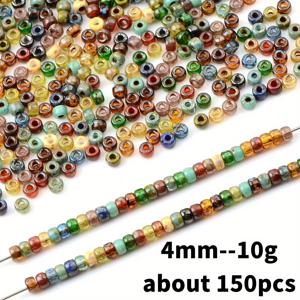 TEMU 10g 혼합 3mm 4mm 6mm 레트로 체코 유리 비즈 - 빈티지 컬러 플라워, 마블 & 골드 액센트 DIY 주얼리 만들기용 비즈, 팔찌, 목걸이, 귀걸이, 키체인, 펜던트 및 장식용 비즈 디자인