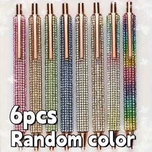 TEMU 6개 6개, 6개 빛나는 돌 글리터 볼펜 - 학교와 사무실에 완벽한 선택, 이상적인 선물, 무작위 다색 클릭 펜