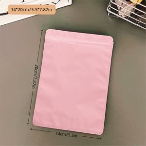 TEMU 50개 팩 핑크 자체 밀봉 가방 - 재사용 가능, 산화 방지, 매트 핏, DIY 블라인드 가방, 파티 및 휴일 선물 가방, 식품 및 과자 보관, 식품 보관 가방에 적합