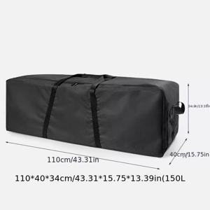 TEMU 1pc 대용량 옥스포드 천 야외 장비 보관 가방, 강화 된 지퍼 및 포켓 - 내구성 있는 캠핑, 피크닉, 바베큐, 여행 조직자, 텐트, 테이블, 의자, 휴대용 보관 가방, 피크닉 필수품, 튼튼한 구조