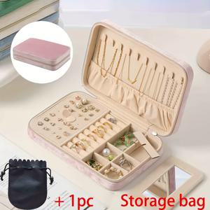 TEMU 21**4.5cm 크기의 벨벳 보석 상자, 지퍼와 큰 용량을 갖고 있으며, 귀걸이, 목걸이 및 팔찌를 정리하기에 적합합니다. 여친, 친구, 어머니의 날, 데이 또는 신부의 친구 선물로 적합합니다. 보석 상자