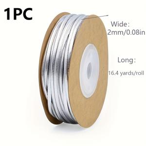 TEMU 1pc/4pcs 금색 및 은색 금속 인조 가죽 리본 - 2mm/5mm 폭 장식용 리본, 보석 만들기, DIY 공예, 선물 포장 및 파티 장식, DIY 공예 용품, 우아한 액세서리, 금속 마감