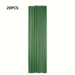 TEMU 20개입 야생화 및 과일 지지대 - 2가지 길이, 내구성 있는 녹색 원통형 정원 스테이크 (토마토, 오이, 콩용) - 미끄럼 방지 베이스, 정원과 마당에 이상적