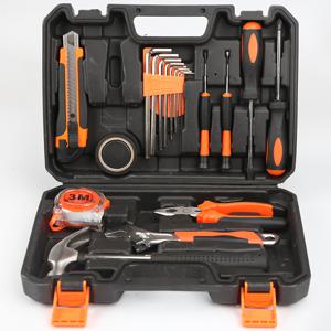 TEMU 고급 전문가 18개 도구 세트 오렌지 홈 도구 키트 - 합금 및 플라스틱, 6각 렌치, 스크루드라이버, 플라이어, 해머 렌치 세트, 일상 가정 수리 도구 세트, 조합 세트