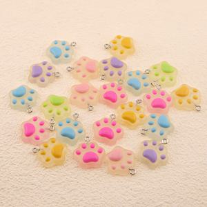 TEMU 20pcs 귀여운 빛을 내는 고양이 발가락 레진 장식, DIY 귀걸이, 키체인, 보석 만들기용 동물 발가락 인쇄 목걸이 액세서리