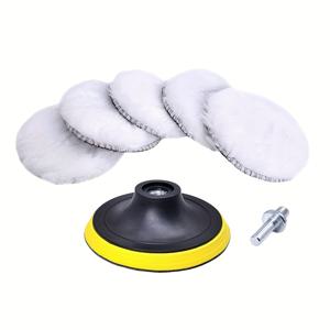 TEMU 7pcs 차량 광택 키트 (패드 포함) - 왁싱, 버핑 & 디테일링 완벽 세트, 패드 7개, 패드 5개, 스펀지 1개, 브러쉬 1개, 스프레이 병 1개, 클리닝 천 1개 포함 - 내구성 좋은 원단