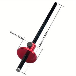 TEMU 양면 휠 마킹 게이지 - 인체공학 알루미늄 합금 스크라이버, 인치 및 밀리미터 스케일이 있는 평행선 그리기 자, 목공 및 목수용