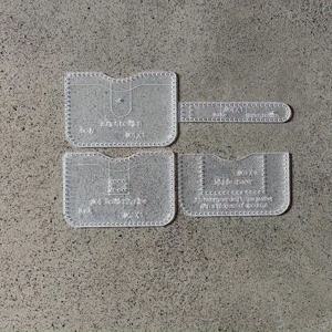 TEMU 4개 아크릴 인조 가죽 지갑 & 명함 거치대 재봉 패턴 템플릿 - 투명 공예 도구 키트