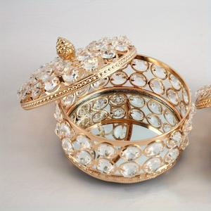 TEMU 클래식 오벌 메탈 주얼리 박스, 거울, 반지, 귀걸이, 목걸이용 탁상용 트링켓 정리함 - 버클 클로저 기념품 보관함