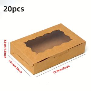 TEMU 20개 빵 상자, 컵케이크 상자, 포장 상자, 과자 트리트 상자, 디저트 상자 창문, 디저트 페이스트리 과자 웨딩 생일용 작은 용기, 배터리 없음