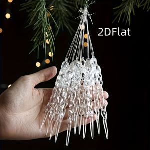 TEMU 아크릴 2D 시뮬레이션 멀티페이스 아이스 바 행잉 펜던트와 아이스 컬럼 및 콘 장식, 25피스 세트