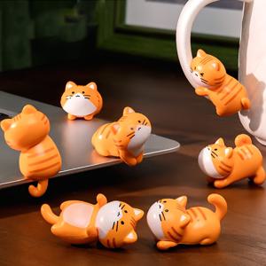 TEMU 대시보드 디스플레이 스크린 및 거울용 8개 레진 미니어처 귀여운 고양이 자동차 액세서리