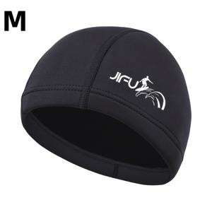 TEMU JIFU 네오프렌 수영모 남녀 공용 - 두껍게 만들어진 다기능 수영모 수영, 서핑, 카약 타기에 적합 - 1개, 손세탁 가능, 비섬유 소재, 블랙|서핑모자