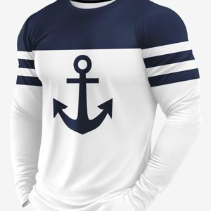 TEMU 남성 패션 3D 프린트 긴팔 티셔츠 탑, 긴팔 티셔츠,남성 패션 탑,남성용 긴팔 티셔츠,라운드넥 탑,모던 프린트 미학,기하학적 패턴 디자인,세탁기 사용 가능한 원단,캐주얼 스타일 추구자들,남성복 애호가