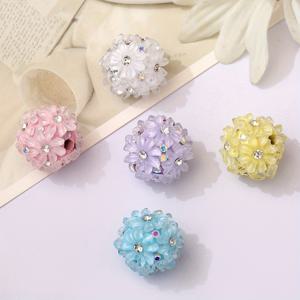 TEMU 5pcs 꽃 클러스터 비즈, 라인 스톤 장식 소프트 클레이, 큰 구멍 직선 구멍 비즈, DIY 휴대폰 열쇠고리 목걸이 액세서리, 아트 공예 및 봉제 용품, 보석 만들기 용품, 다양한 색상