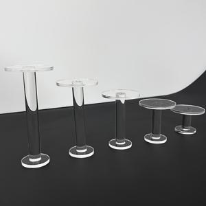 TEMU 5pcs 라운드 보석 스탠드, 아크릴 멀티 레이어 디스플레이 베이스, 라이브 장식 제품 및 장식품을 위한 투명 쇼케이스, 보석 디스플레이 스탠드