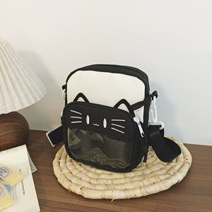 TEMU 하라주쿠 스타일 크로스바디 백 - 귀여운 고양이 디자인, 휴대폰용 만화 어깨 가방, 다양한 색상 제공, 일상 사용, 파티, 선물 및 여행에 적합 -D