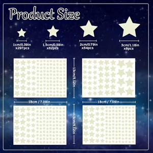 TEMU 4개 야광 별 스티커 세트 - 자체 접착 PET 벽 및 천장 장식, 침실 및 거실용 파란 밤하늘 효과, 탈착 가능하고 마법 같은 별빛 분위기, 홈 데코 벽 스티커