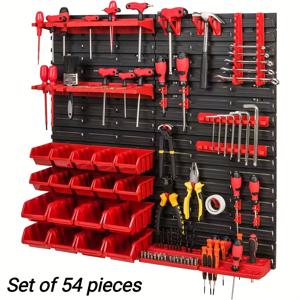 TEMU 54개 도구 정리 랙, 스크루 드라이버 및 렌치 보관 상자, 차고 도구 랙, 스크루, 너트, 볼트, 나일, 비즈 및 작은 소재를 위한 사용, 쉽게 설치 가능한 차고 정리 및 보관, 아버지의 날 선물, 가정, 차고 및 공장에 적합