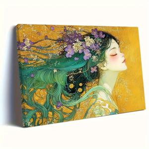 TEMU 구스타프 클림트의 '키스' 액자 캔버스 벽 예술 - 빈티지 & 모던 골든 배경 홈 데코, 거실/침실/사무실용 완벽한 휴일 선물, 30x40cm/11.8x15.7인치, 걸 준비 완료