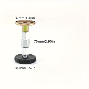 TEMU 4pcs 조절 가능한 금속 가구 다리 패드 - 자체 접착식 텔레스코픽 지원 벽 안정자, 진동 방지 침대 프레임 스토퍼, 금색 및 검정색, 전원 필요 없음, 가구 안정화 | 현대 가구 액세서리 | 내구성 있는 금속 패드, 가구 다리