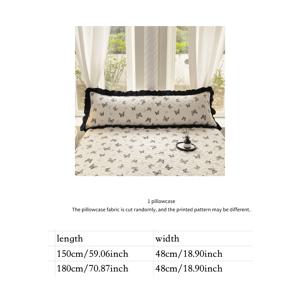 TEMU 1개 새롭고 우아한 블랙 & 화이트 나비 패턴 레이어드 베개커버, 부드럽고 통기성 좋은 침실/기숙사용 선물, 세탁 가능 100% 폴리에스터, 롱형 베개 커버 (내부 쿠션 미포함), 사이즈 옵션: 48*150cm/18.9*59.06인치 또는 48*180cm/18.9*70.87인치