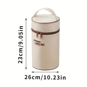TEMU 1개 보온 도시락 가방 - 베이지 액센트가 있는 내구성 옥스포드 원단, 학교/사무실/캠핑용 재사용 가능 도시락 정리함, 성인 및 학생용 휴대용 식품 보관 가방, 단열 디자인, 야외 활동 애호가를 위한 튼튼한 패브릭