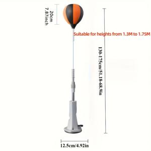 TEMU 홈짐 복싱 속도 공 - 빠른 반동 무소음 타격, 조절 가능한 높이, 내구성 있는 합성 가죽, 혼합 색상, 속도 및 반응 훈련용, 성인용 실내 피트니스 장비, 복싱 액세서리, 세련된 디자인, 견고한 구조, 복싱 장비, 복싱 훈련 장비