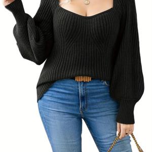 TEMU 플러스 사이즈 여성용 우아한 목폴라 탑 - 부드러운 긴팔 캐주얼 시크 풀오버, 단색 가을 & 봄 레이어링 필수품, 손세탁/드라이클리닝 가능, 클래식 스웨터, 세미포멀 의상, 리브 텍스처, 편안한 원단