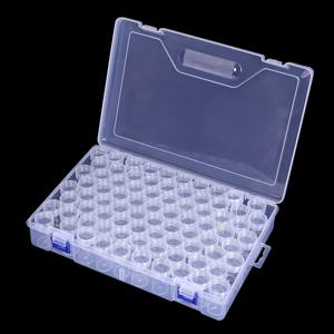 TEMU 80병 세트, 페인팅 보관 용기, 라운드 스토리지 병과 대형 정리함 1개, 자수 액세서리 비즈 컨테이너 박스 도구 예술 및 공예용품|보석십자수