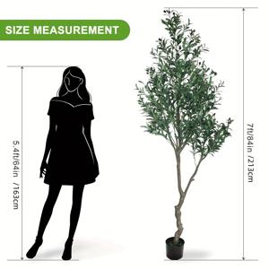TEMU 7피트 인공 올리브 나무, 가지 & 과일 포함 – 집, 사무실 장식, 거실, 침실 및 집들이 선물에 완벽함