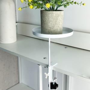 TEMU 조절 가능한 금속 식물 스탠드 - 창틀, 테이블 & 책상용 라운드 클램프 트레이 | 공간 절약형 홈 데코 | 이상적인 크리스마스 선물, 홈 데코용 트레이, 플로팅 선반