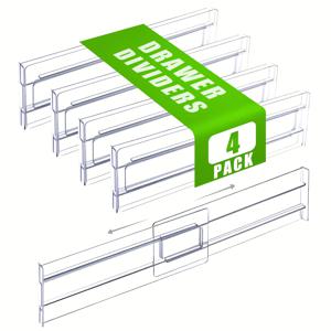 TEMU 조절 가능한 서랍 정리함 - 주방, 침실 및 옷장용 확장형 투명 분할판, 내구성 있는 이동식 파티션으로 홈 오거나이제이션