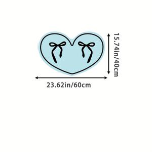TEMU 1개, INS-스타일 귀여운 리본과 하트 디자인 부드럽고 푹신한 홈 데코 - 로맨틱하고 아늑한 모던 거실, 침실, 욕실, 현관용 - 10mm 두께, 세탁기 사용 가능, 청소 쉬움, 홈 또는 축제 장식에 완벽, 침실 카펫,플러시 질감,가벼운 카펫,선물 구매자