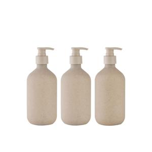 TEMU 3개 세트 16.9oz 밀짚 PET 소재 펌프 디스펜서 병, 누수 방지 대용량 플라스틱 용기 - 샤워젤, 샴푸, 컨디셔너 등에 적합, 홈 & 호텔 사용을 위한 휴가 선물 추천
