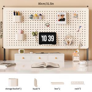 TEMU 라이프 데클라레이션 헤비듀티 메탈 책상 정리대 - 클립온/페그보드 장착, 공간 절약형 컴팩트 수납 선반 (홈오피스, 스터디룸, 공예용) - 북, 문구류, 헤드폰, 열쇠 정리함 - 간편 설치, 도구 불필요, 화이트, 깔끔한 작업공간, 모던 디자인, 툴리스 세팅, 서랍 및 책장 정리대|책장