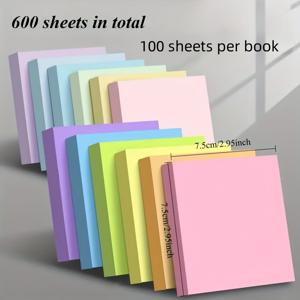 TEMU 1500개/1200개/600개 자체 접착 노트 - 12가지 생생한 색상, 2.95x2.95인치, 가정 및 사무실 정리, 학습 및 창의 프로젝트에 필수, | 밝은 노트북 | 자체 접착 노트, 할로윈 & 크리스마스 선물, 학용품, 공부 용품