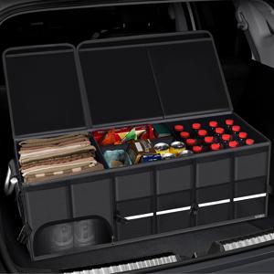 TEMU KISMIS 특대호 110L 트렁크 정리함 차량용 방수 트렁크 보관함 대용량 접이식 신발수납함 금속 핸들 트렁크 수납함 신발장