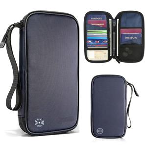 TEMU SIM 카드 슬롯 및 팝업 바늘이 있는 가족용 여권 홀더, RFID 차단 여행용 여권 지갑, 손목 스트랩이 있는 티켓 문서 보관 가방, 최대 6개 여권 및 9개 신용 카드 수납 가능