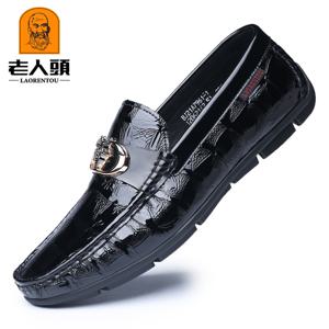 TEMU 라오렌토우 남성용 정품 가죽 슬립온 로퍼 - 풀그레인 소가죽 상단 & 탄력적 핏, 라운드 토 캐주얼 신발 (블랙) - 올 테레인 고무 밑창, 비즈니스 & 휴가에 이상적 - 쉬운 관리 드레스|단화