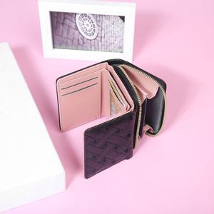 TEMU 여성용 심플 3단 지갑, 클러치 동전 지갑 주변 지퍼, 손목 밴드가 있는 퀼팅 디테일 지갑