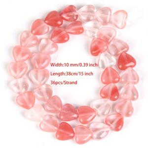 TEMU 10mm 천연 하트 스톤 로즈 쿼츠 청금석 Lazuli Amazonite 느슨한 스페이서 비즈 보석 만들기 DIY 팔찌 목걸이